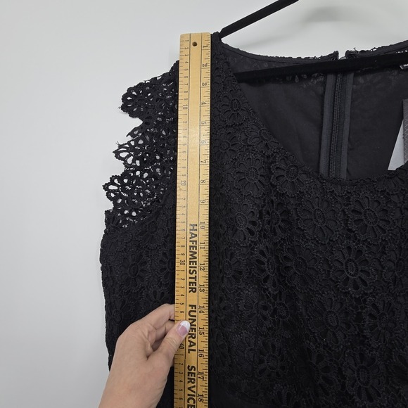 NEW City Chic Embroidered Playsuit Lace Vibe Jumpsuit Womens XL Black Mini Lined - Picture 8 of 11